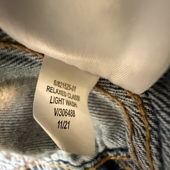 Old Navy Jean Jacket Women's Trucker Style Retro Blue Denim Distressed L Tall - Picture 13 of 13